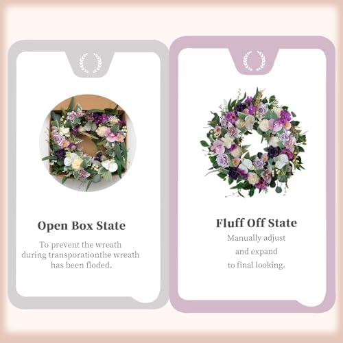 22 Inch Artificial Flower Wreath with Roses Orchid Gardenia Dahlia