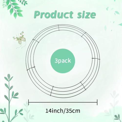 3 Pack 14 Inch Metal Wreath Frames for DIY Crafts