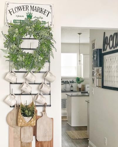 Briful 20 Inch Eucalyptus Door Wreath for All Seasons