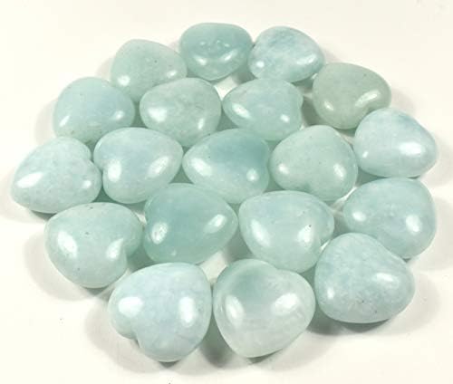 Blue Aquamarine Puffy Heart Crystal Specimens 2PCS