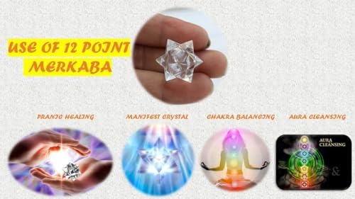 Jet Crystal Quartz Merkaba 12 Point Healing Star