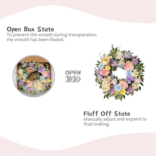 TEMPUS Spring Summer Wreath for Front Door