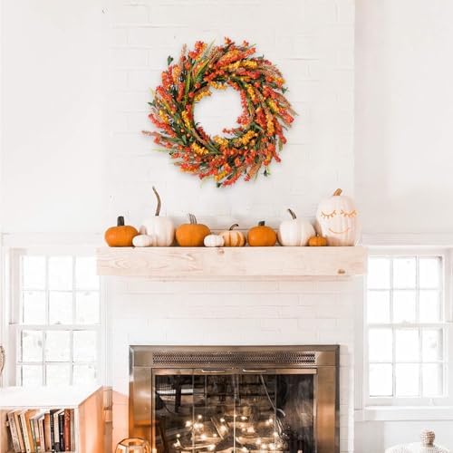 22 Inch Fall Wreath with Forsythia Flowers and Berries