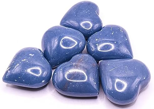 Blue Angelite Puffy Heart Natural Crystal Gemstone from Peru