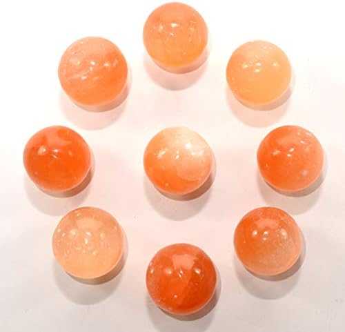 HQRP 40mm Orange Selenite Sphere Decor Stone
