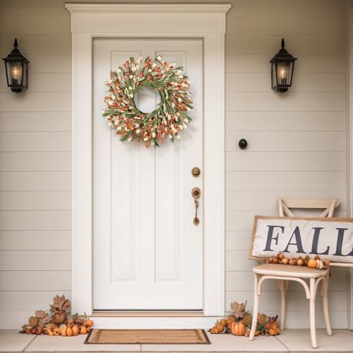 24 Inch Fall Wreath for Front Door and Outdoor