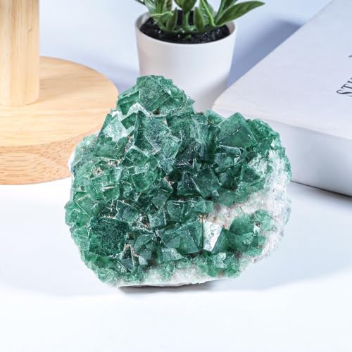 Rockcloud Fluorite Crystal Geode Cluster for Meditation and Feng Shui