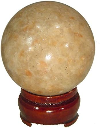 Natural Indian Sunstone 22 Inch Sphere Gemstone Lapidary with Stand