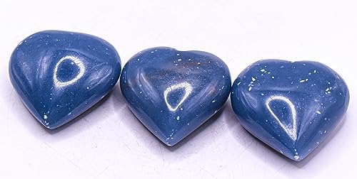 Blue Angelite Puffy Heart Natural Crystal Gemstone from Peru