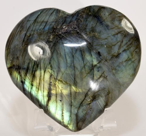 37 Inch Labradorite Heart with Stand - Natural Crystal Gemstone