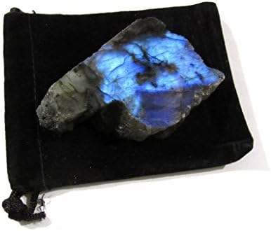 Large Polished Labradorite Slab Ex A Quality with Velvet Bag