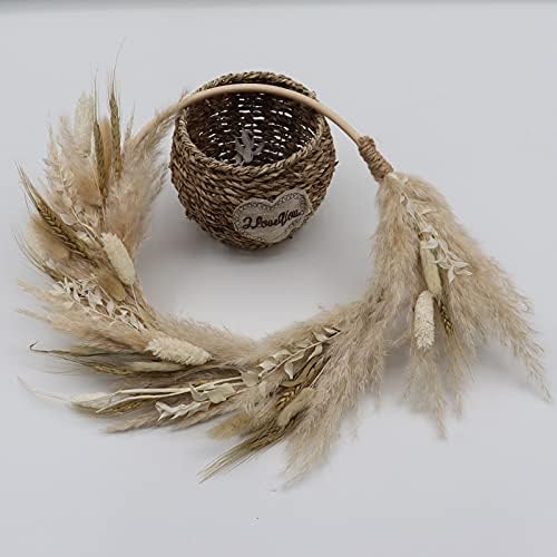 Real Dried Flower Wreath Brown 13 Inch
