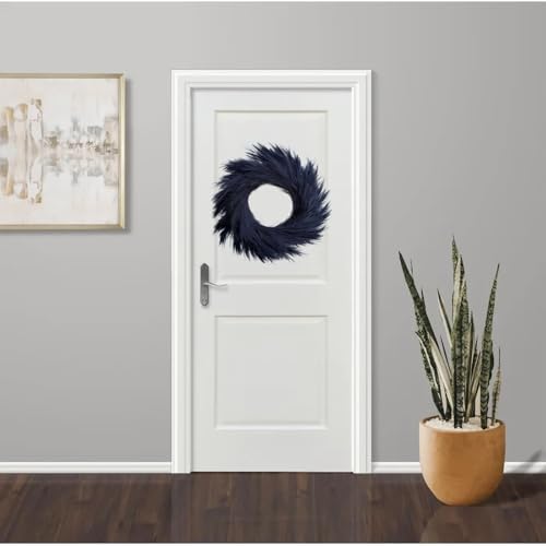 27 Inch Artificial Pampas Grass Wreath Black