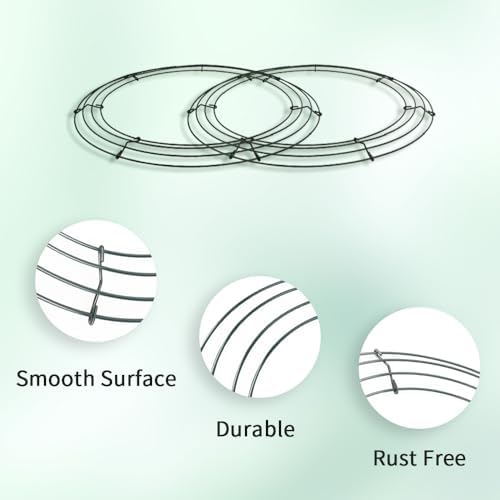 3 Pack 14 Inch Metal Wreath Frames for DIY Crafts