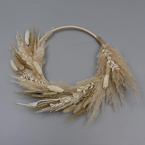 Real Dried Flower Wreath Brown 13 Inch