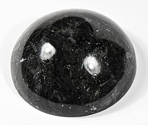3 Inch Black Larvikite Gemstone Bowl with Moonstone Mix