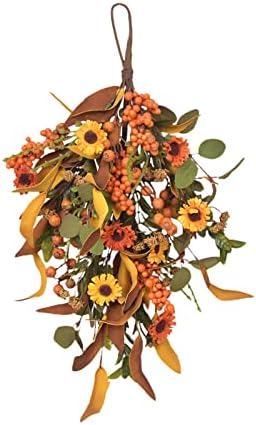 BEIJIALY Artificial Fall Wreath 175 Inch Autumn Decor