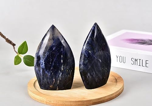 Blue Veins Stone Healing Crystal Drop Shaped Quartz Wand Tower