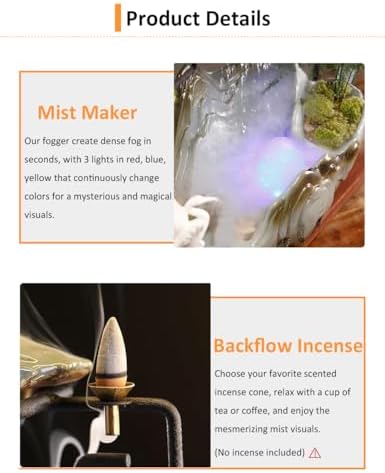 Elegant Crane Tabletop Water Fountain with LED Light and Mist