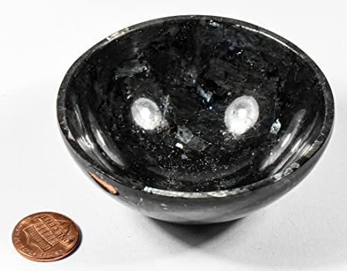 3 Inch 80g Rainbow Metallic Flash Larvikite Bowl