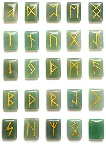 Lapis Lazuli Rune Stones Set with Engraved Lettering
