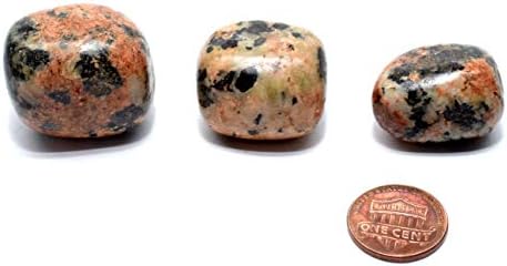 Orange Orthoclase Tumbled Stones 5PCS Natural Feldspar Gemstone from Peru
