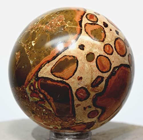HQRP 47mm Leopardite Jasper Sphere with Stand