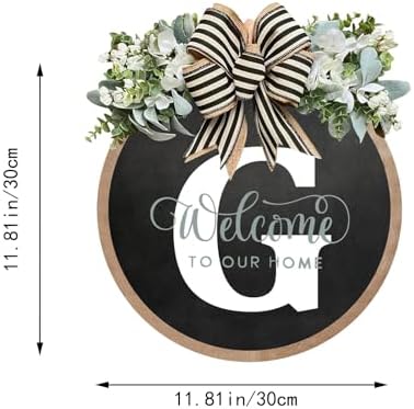 Custom Name Front Door Wreath - 26 Letter Welcome Sign