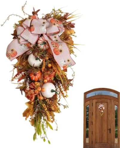 Fall Floral Teardrop Swag - Halloween Decor
