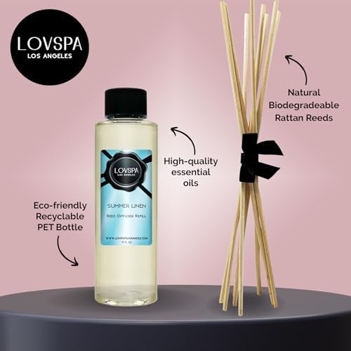 LOVSPA Summer Linen Reed Diffuser Oil Refill with Replacement Reeds