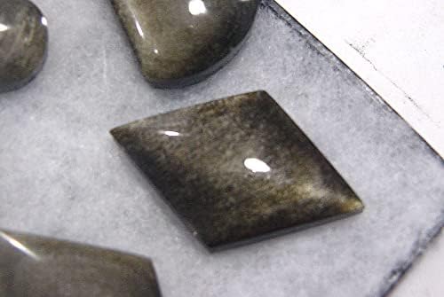 Mexican Gold Sheen Obsidian Fountain Stones 18 Pieces