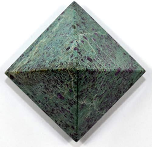 HC Set 26 Inch Ruby Fuchsite Pyramid with Blue Kyanite