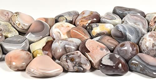 10PCS Pink Botswana Agate Tumbled Stones for Indoor Fountains