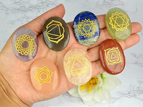7 Chakra Healing Crystals Oval Stones Set