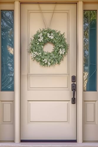Realistic Artificial Eucalyptus Wreath for Front Door