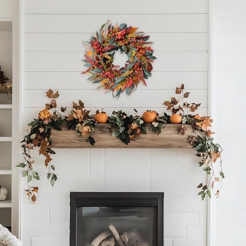 TEMPUS 22 Inch Fall Wreath Artificial Decor