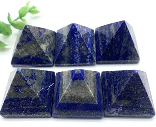 Natural Lapis Lazuli and Quartz Crystal Pyramid Reiki Tower