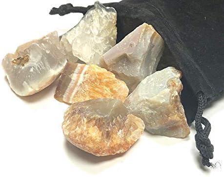 Rough Natural Agate Stones - Large 1 Inch Pieces Velvet Bag 12 Pound
