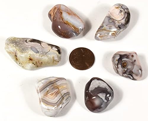 10PCS Pink Botswana Agate Tumbled Stones for Indoor Fountains
