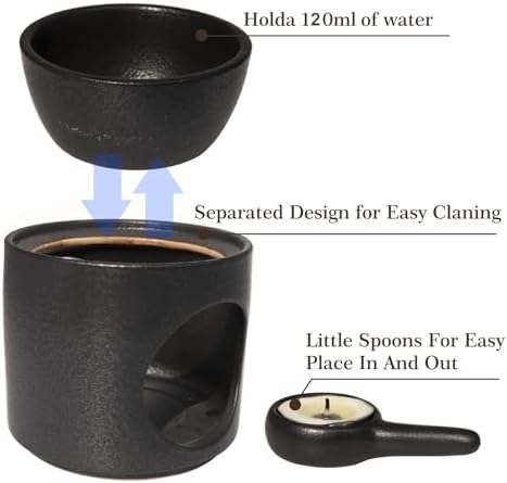 Ceramic Wax Burner with Removable Bowl and Tealight Holder