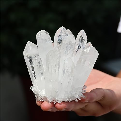 Unique Natural Clear Quartz Crystal Cluster Home Decor