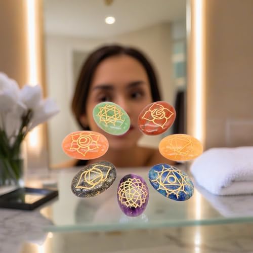 7 Chakra Healing Crystals Oval Stones Set