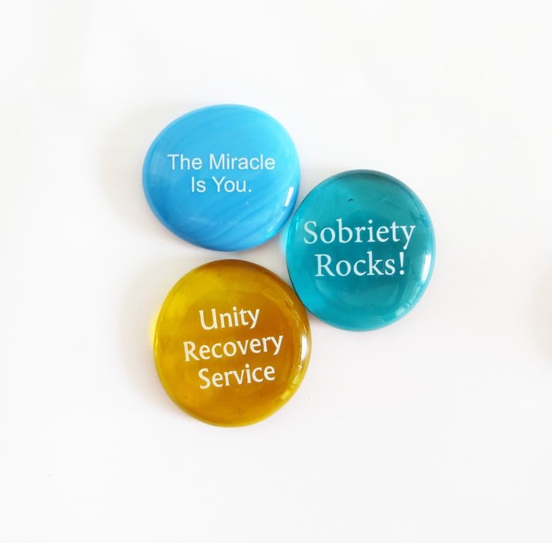 Lifeforce Glass Stones Recovery Sobriety Affirmation Assortment 1