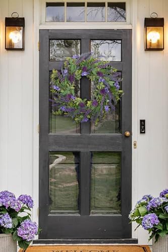 Lavender Wreath for Front Door Spring Summer Decor