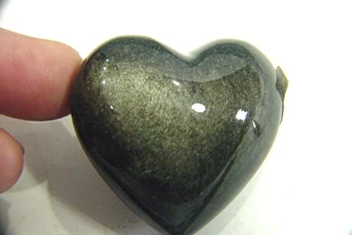 Mexican Gold Sheen Obsidian Puff Heart Stones 28 Pieces 1