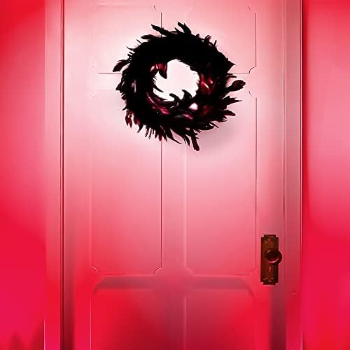 JOYIN 135 Inch Black Feather Halloween Wreath