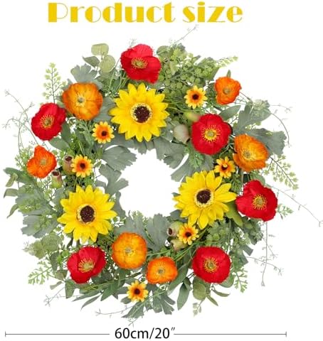 Hollyone 20 inch Artificial Spring Wreath