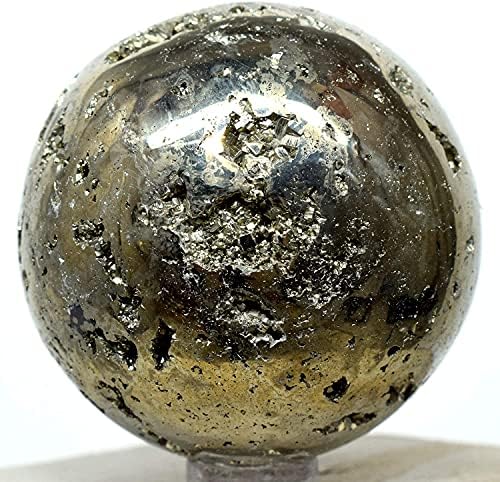 HQRP Golden Pyrite Sphere 46mm with Stand