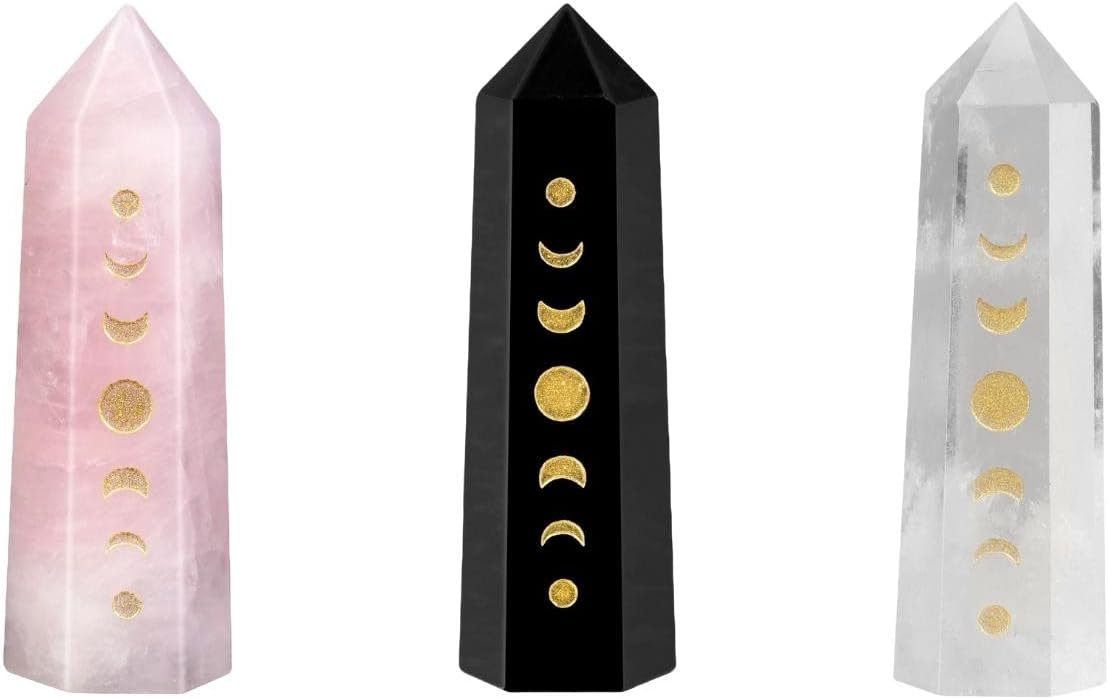 Rockcloud Moon Phase Crystal Wands Set of 3