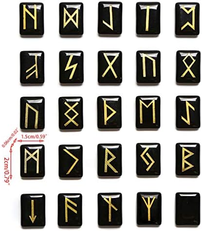 Lapis Lazuli Rune Stones Set with Engraved Lettering